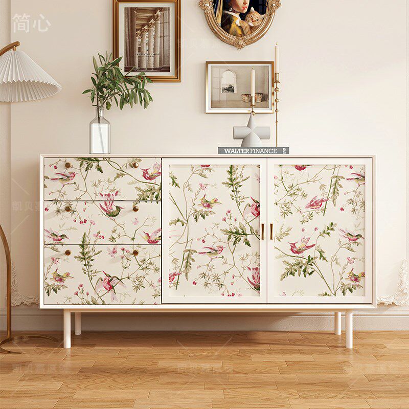 法式复古装饰客厅柜子门自粘贴画橱柜床头柜改造翻新家具贴纸防水