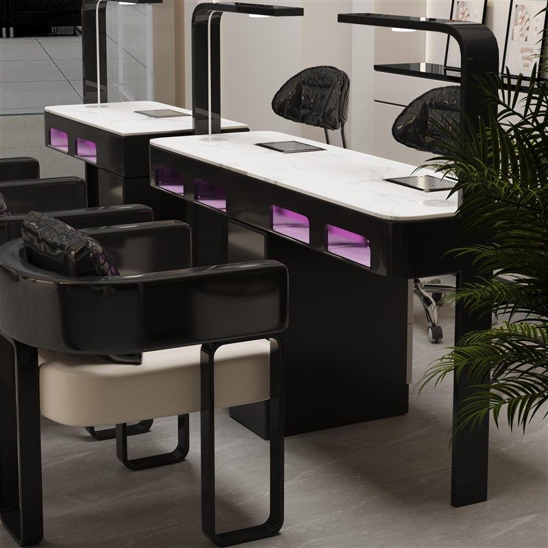 意茗师M2熊猫色大理石大功率吸尘器烤灯美甲桌椅套装全套高端组合,商业/办公家具,美甲台,淘宝优惠券,粉丝福利购,淘宝优惠卷