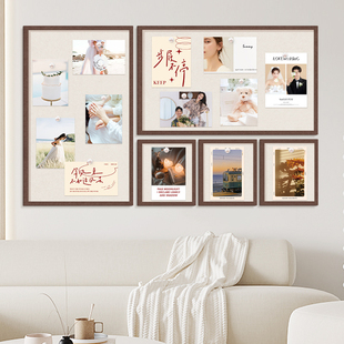 毛毡板墙贴照片墙相框组合墙面装饰留言板挂墙软木墙板愿景板客厅