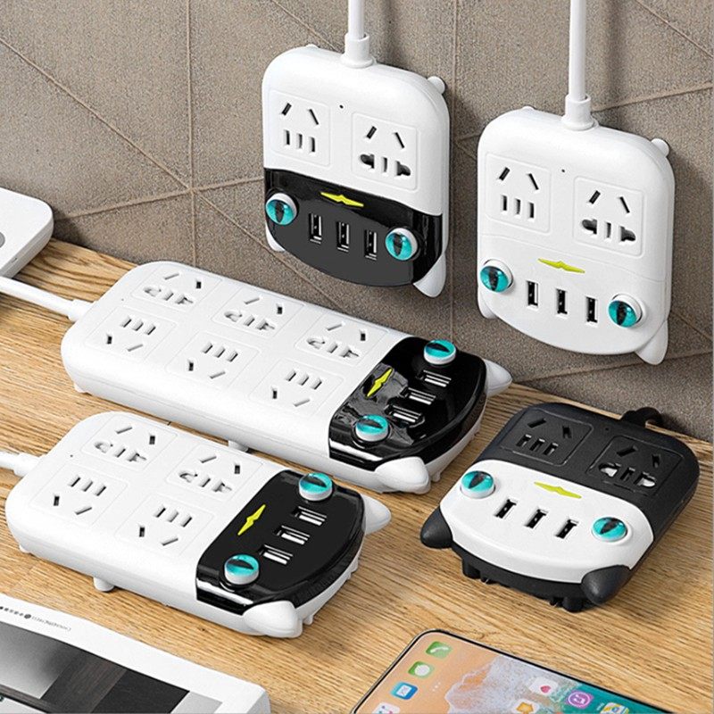 萌萌的颜值担当款送支架自带墙粘 宿舍 带USB插孔家庭多孔插线板,电子/电工,接线板,淘宝优惠券,粉丝福利购,淘宝优惠卷