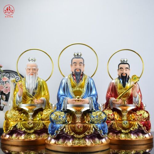树脂三清像祖师爷神像太上老君道德天尊元始天尊灵宝天尊供奉摆件
