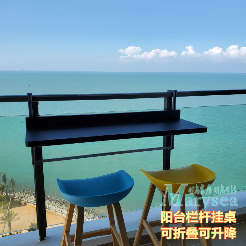 阳台栏杆挂桌可折叠吧台桌休闲桌子书桌茶桌护栏悬挂桌吧桌折叠桌