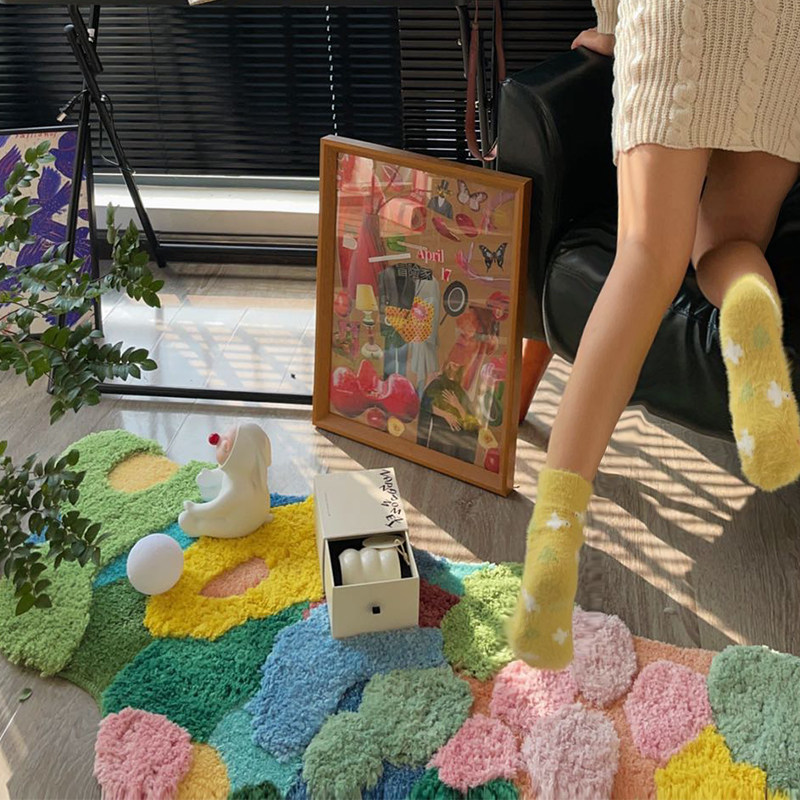 苔藓森林异型不规则地毯客厅卧室飘窗床衣帽间边毯床边毯可机洗