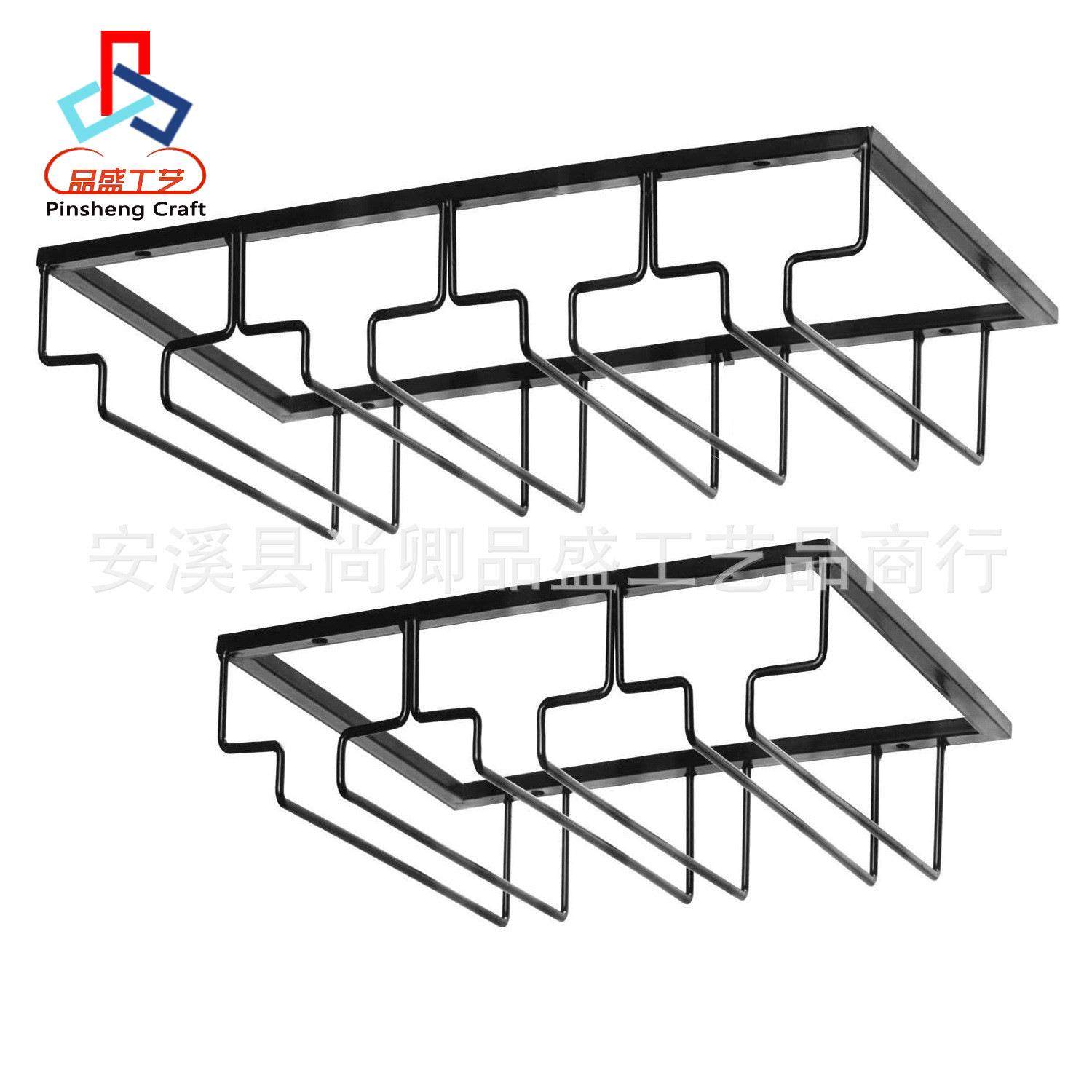 现代简约竹制红酒杯杯架套装葡萄酒杯悬挂架家用高脚杯酒杯倒挂架