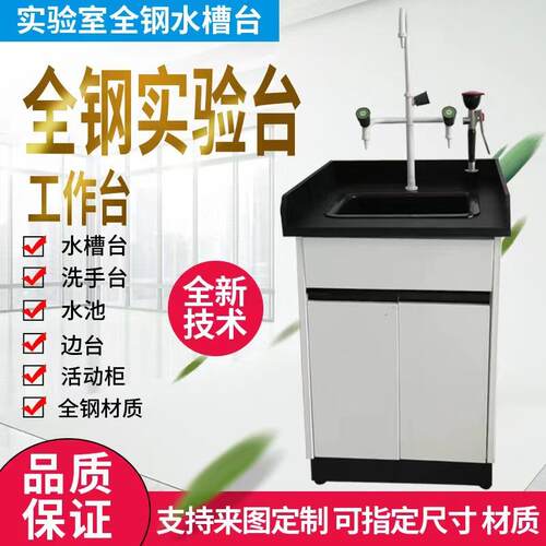 试化实验室水槽台全钢木PP水槽台柜池洗涤槽洗手台工作边台操作台