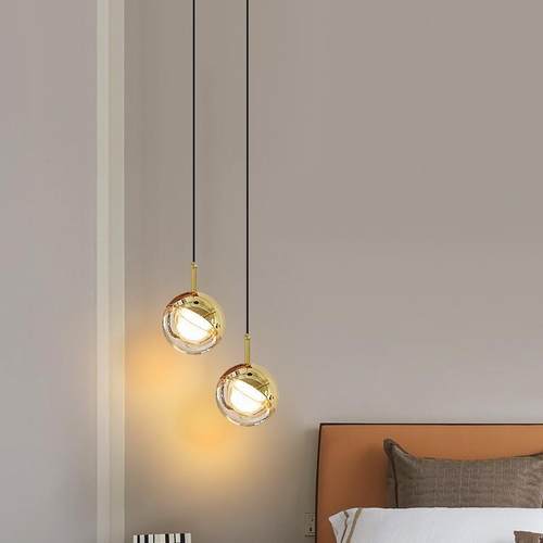 北欧简约现代卧室床头艺术吊灯餐厅吧台创意旋转楼梯单头小吊灯