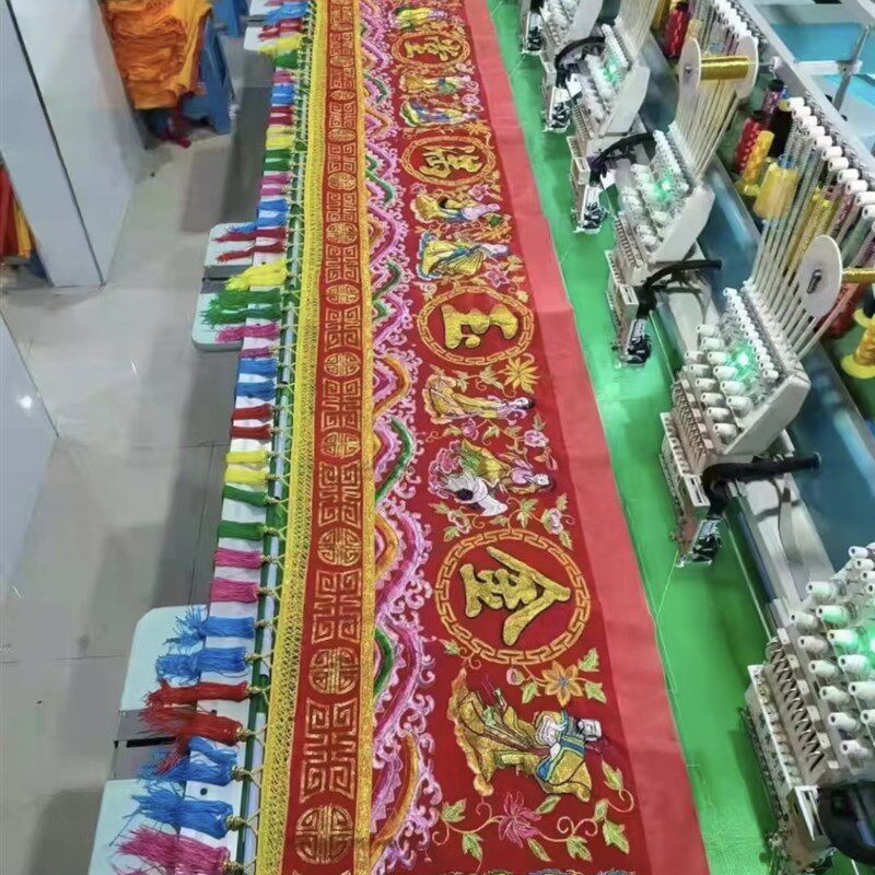 八仙横幅门彩门楣挂彩台品凸绣浮绣八仙骑白马8尺10尺12尺