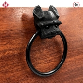 仿古家具古典铁门环拉手铸铁虎头大门响把手中式 饰配饰 铜配件门装