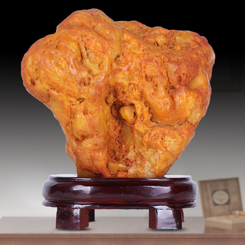 天然奇石黄蜡石原石摆件假山景观石室内客厅办公室观赏石头黄龙玉