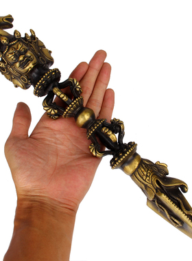 卓好 擦黑色马头大明王铜金刚杵摆件