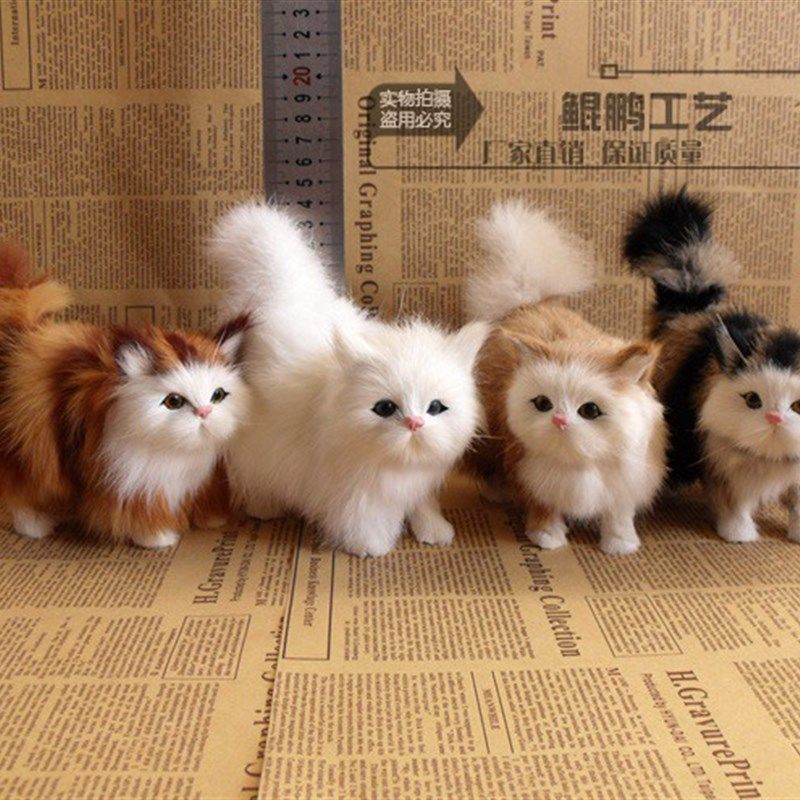 仿真猫咪会叫动物摆件闺蜜结婚礼品创意diy家居安装客厅摆件饰品