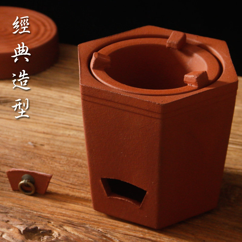 大号六福碳炉红泥小火炉家用木炭炉烧水炉砂锅炉功夫茶烧炭煮茶炉