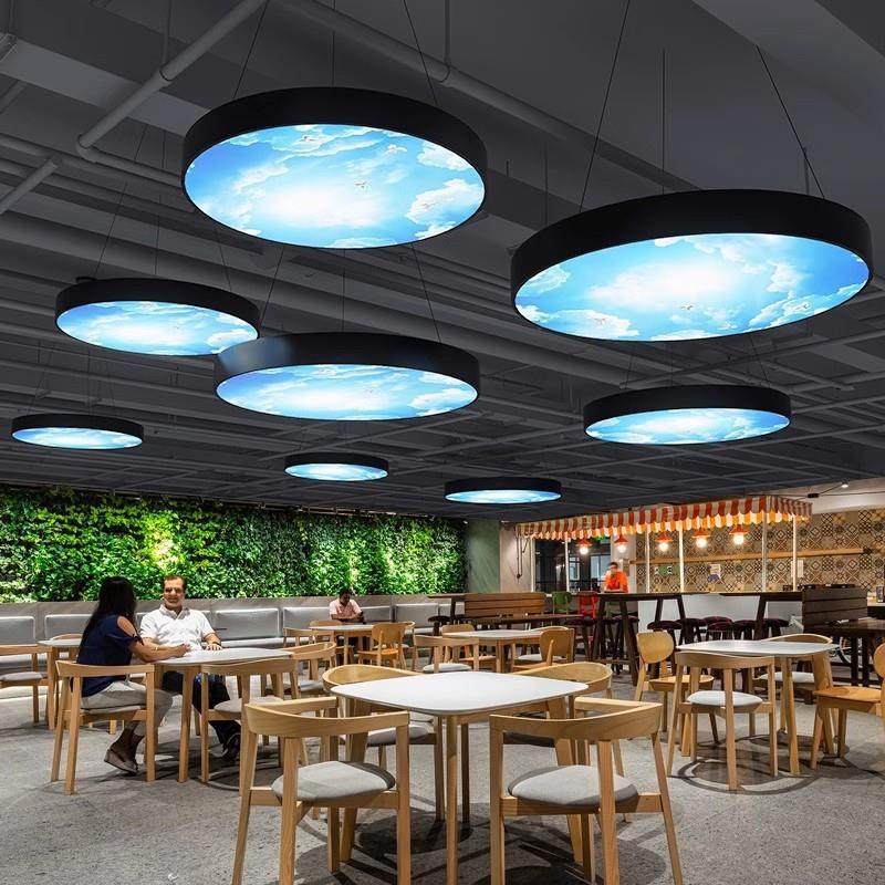 办公室吊灯简约实心圆形健身房超市水果店店铺蓝天白云吸顶灯具,家装灯饰光源,智能吊灯,淘宝优惠券,粉丝福利购,淘宝优惠卷