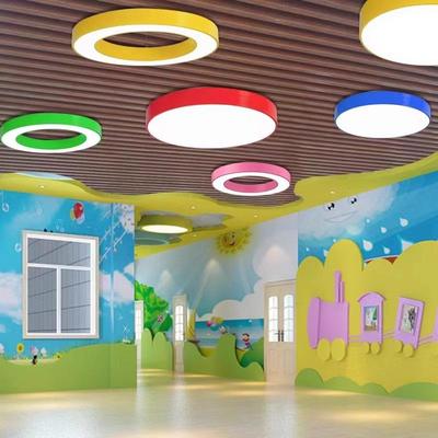 幼儿园卡通空心圆吊灯舞蹈室早教中心教室儿童乐园圆形造形吸顶灯