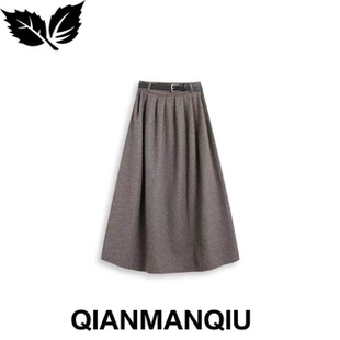 浅曼秋QIANMANQIU 「秋意正浓」 百搭百褶半身裙QMQ1127W110