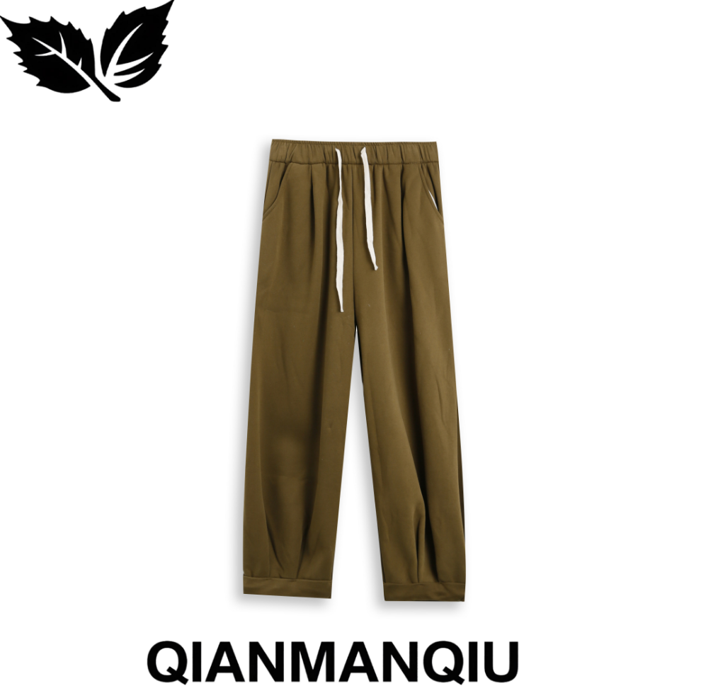 浅曼秋QIANMANQIU 「梦核漫刊」 百搭个性抽绳休闲裤QMQ1127D064,女装/女士精品,旗袍,淘宝优惠券,粉丝福利购,淘宝优惠卷