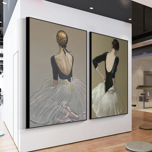 舞蹈房教室培训机构装饰画芭蕾舞者挂画少女美女女孩艺术人物壁画