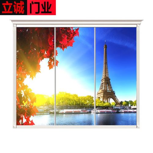 定制精品衣柜推拉门钢化玻璃移门衣橱滑门简约衣帽间隔断门现代门