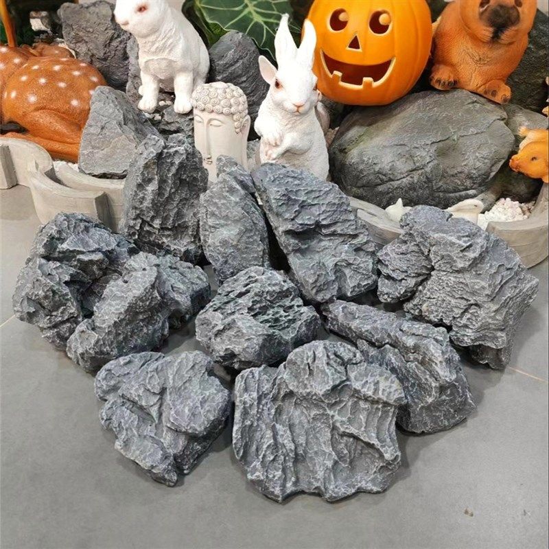 仿真假石头微景观装饰玻璃钢石头假山造景奇石玄关摆件小号青龙石,家居饰品,户外/庭院摆件,淘宝优惠券,粉丝福利购,淘宝优惠卷