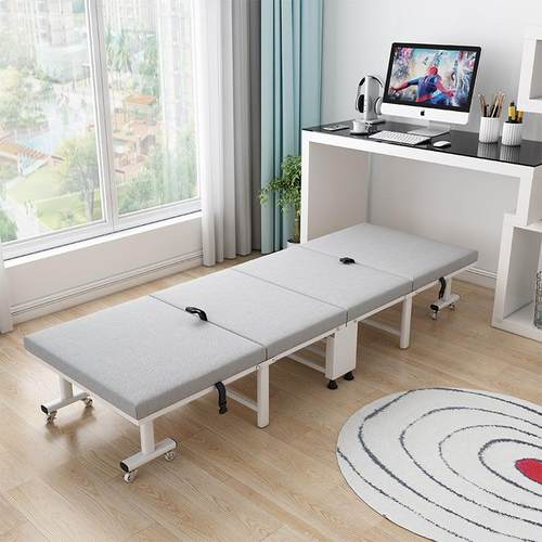 四折床办公室单人午休午睡床折叠床共享陪护海绵床家用简易海绵床