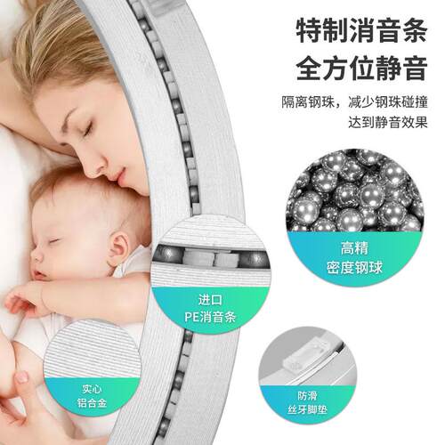 加强静音铝合金转盘增强防滑大理石玻璃木桌通用转心餐桌转盘底座