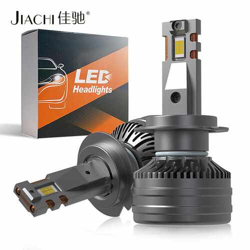 汽车led大灯双铜管H7大功率改装前照灯3570解码远近光灯散热风扇