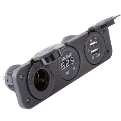 多功能 车充 USB充电器 车载点烟器 带显示 多用途 改装加装通用