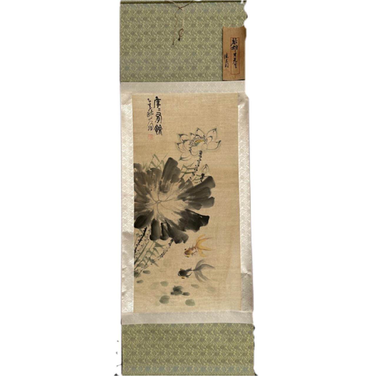 厂家直销仿古名人手绘画自带一封信山水花鸟中堂画客厅挂画复古