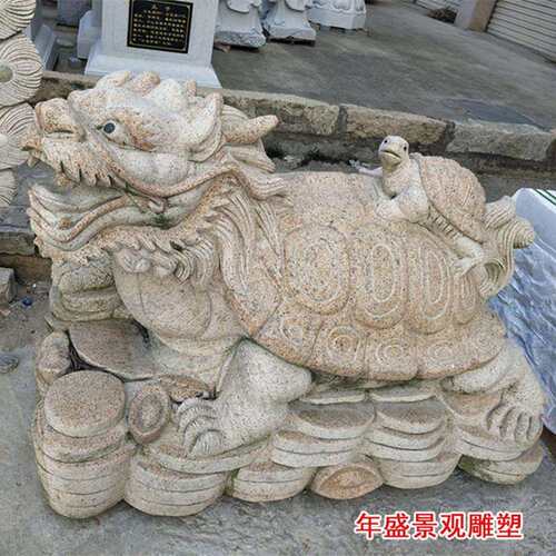 大理石雕刻金钱龟吉祥物 庭院绿地石雕金钱龟厂家