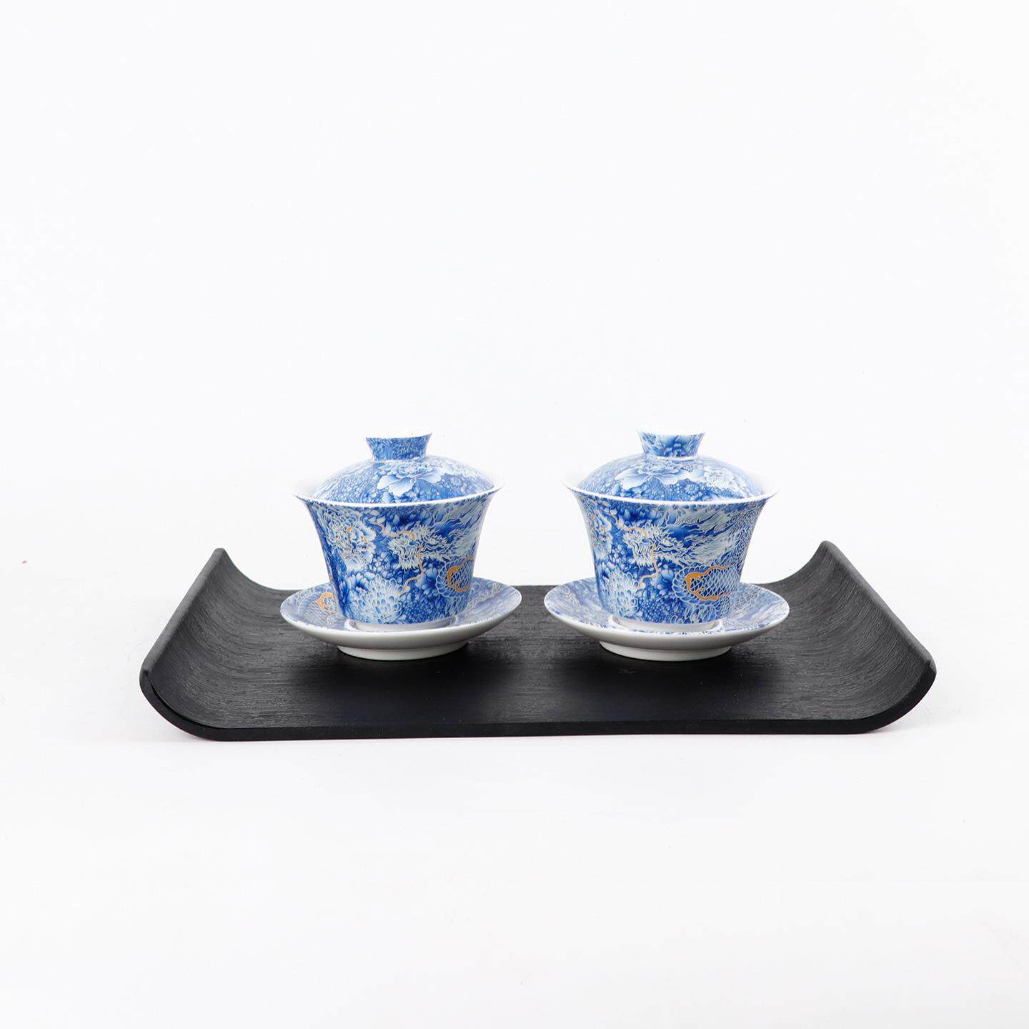 老钱风办公室陈列室软装摆件新中式样板间酒店茶具茶几托盘装饰品