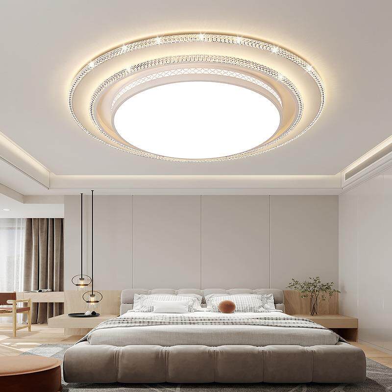 LED客厅灯大圆灯2024新款现代简约主灯卧室大灯吸顶灯轻奢水晶灯