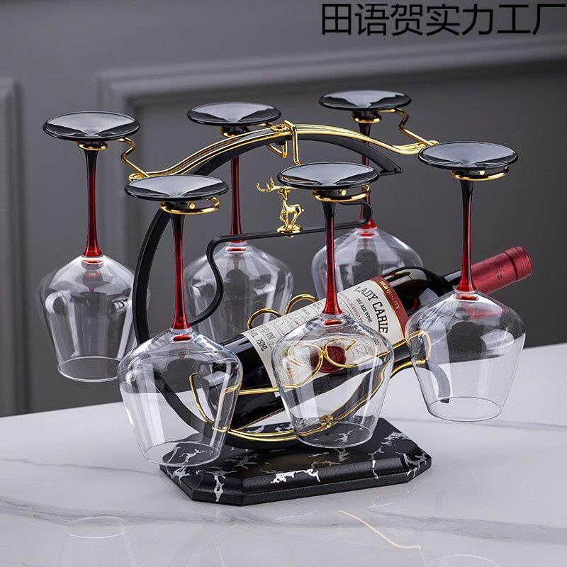 红酒杯架子//轻奢高档高脚杯倒挂创意欧式酒瓶展示架家用酒柜摆件