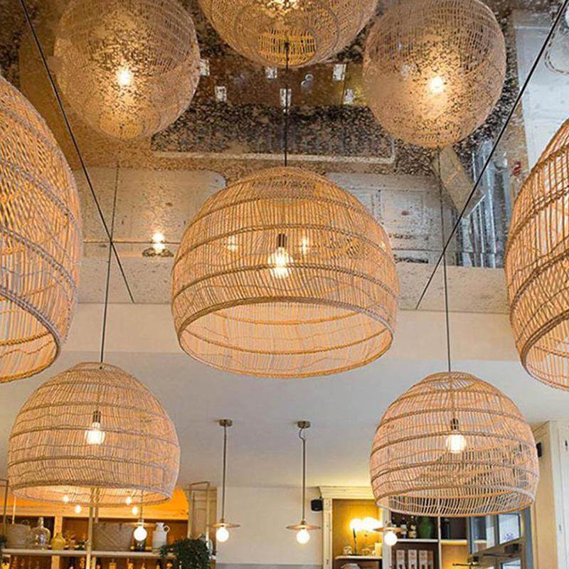 中式禅意茶室餐厅吧台藤艺吊灯田园民宿卧室书房创意新款藤编灯具,家装灯饰光源,智能吊灯,淘宝优惠券,粉丝福利购,淘宝优惠卷
