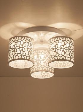 led吸顶灯 北欧现代铁艺圆形客厅灯家用卧室客厅书房led灯具