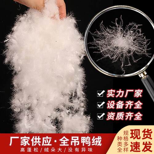 散装原料白鸭绒 绒被服制品填充物白鹅绒 散装优质大朵水洗全吊绒