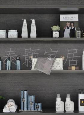 现代简约售楼处样板间洗手间卫浴柜台面乳液瓶香薰蜡烛收纳篮摆件