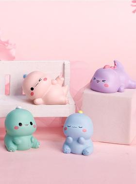 卡通小恐龙咘咘树脂小摆件蛋糕烘焙装饰汽车载内摆件用品桌面摆饰