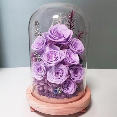 9朵玫瑰永生花摆件干花真花束礼盒七夕情人节创意生日礼品不凋谢