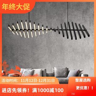 北欧设计师琴键客厅灯简约现代大气餐厅吊灯创意鱼骨办公室灯具