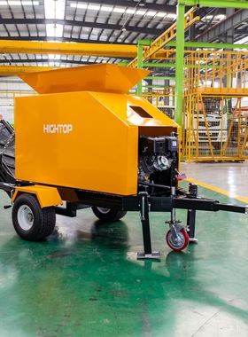 出口西班牙移动式拖车破碎机 HTJC135牵引式建筑垃圾小型碎石机