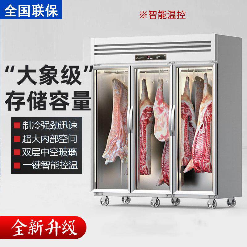 恩典商用猪牛羊肉排酸保鲜柜大冷冻柜双杆立式冷藏展示柜玻璃冰箱