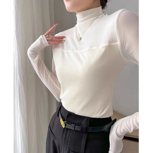 早春显瘦内搭打底法式T恤显瘦气质镂空时尚设计感漂亮出片上衣服