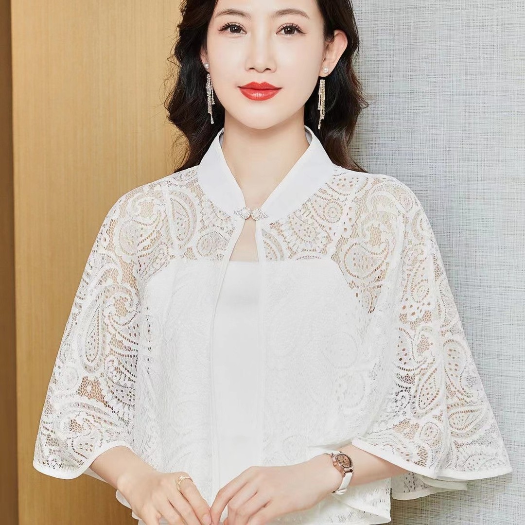 新款高雅披肩外搭防晒衣女高档气质斗篷春夏天薄款外穿优雅显气质图片