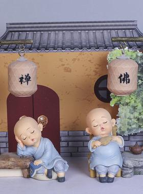 小和尚摆件禅意中式家居摆设客厅小夜灯桌面创意装饰品可爱沙弥