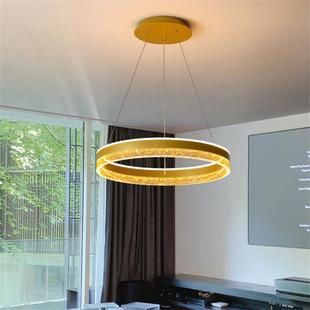 卧室吊灯极简北欧灯具简约房间书房圆环吊灯设计感后现代卧室主灯