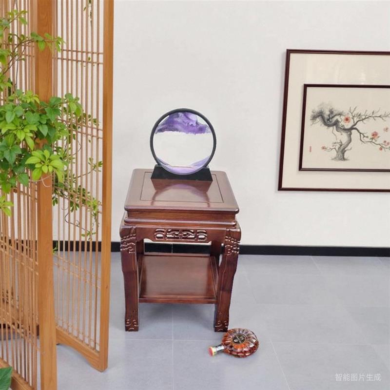 实木鱼缸架底座奇石桌摆台多层盆景花架中式长桌榆木花盆置物茶几