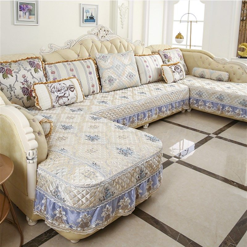 定制欧式沙发垫子全包套罩U型L型四季通用布艺坐垫套防滑保护罩