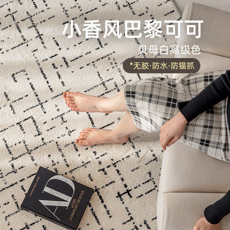 2025新款法式客厅地毯 无胶防水免洗沙发茶几垫 免洗可擦地摊卧室