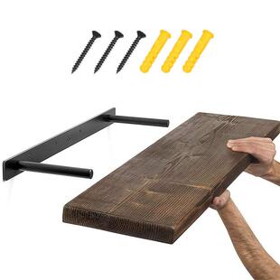 欧美墙上木板支架隐藏式盲孔支撑架金属隐形墙面浮动搁板置物架