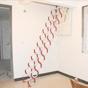 家用复式加厚阁楼伸缩楼梯折叠升降楼梯别墅室内收缩拉伸隐形梯